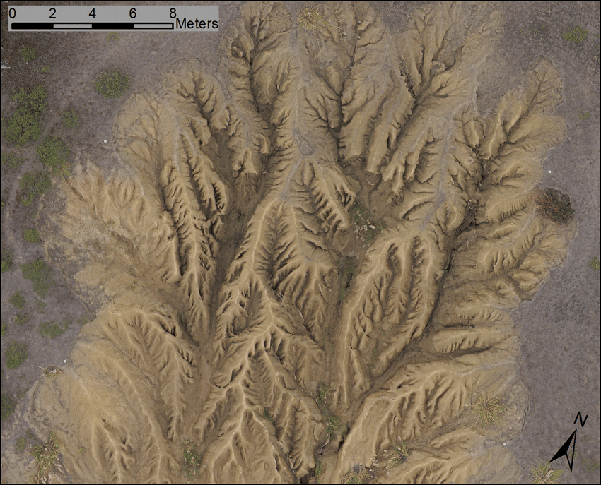 Orthophoto of gully from UAS photos