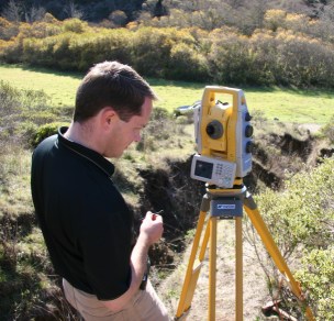Surveying a gully