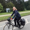 Prof Henderson on Bicycle